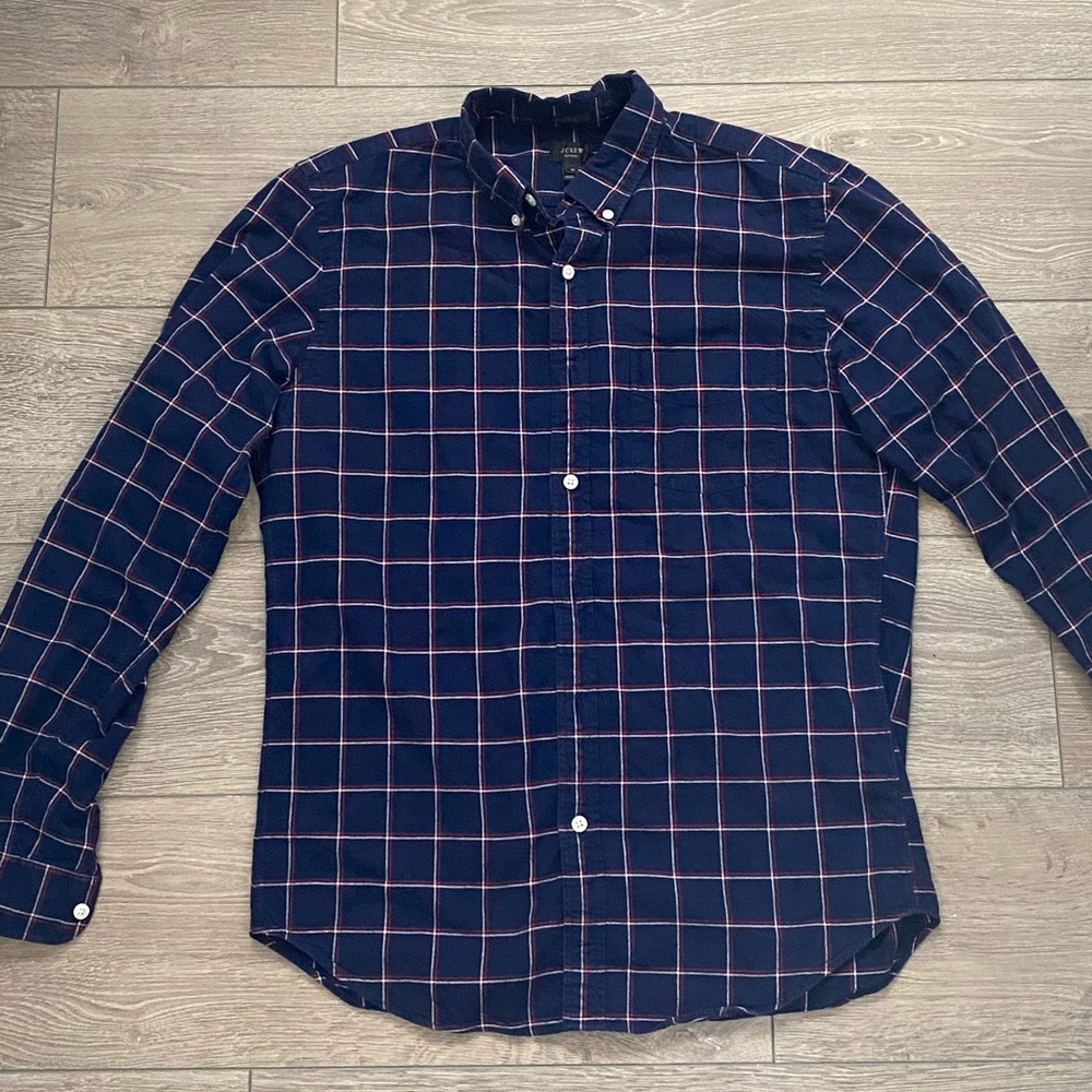 J. Crew Oxford Slim Blue Flannel